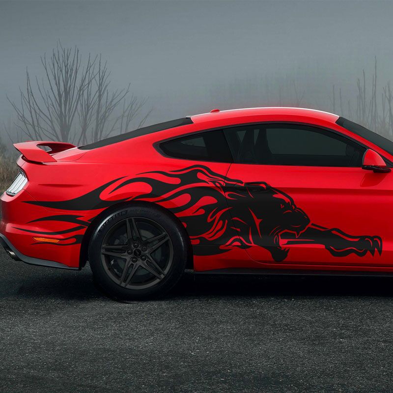 Cougar Flames Car Decal Set