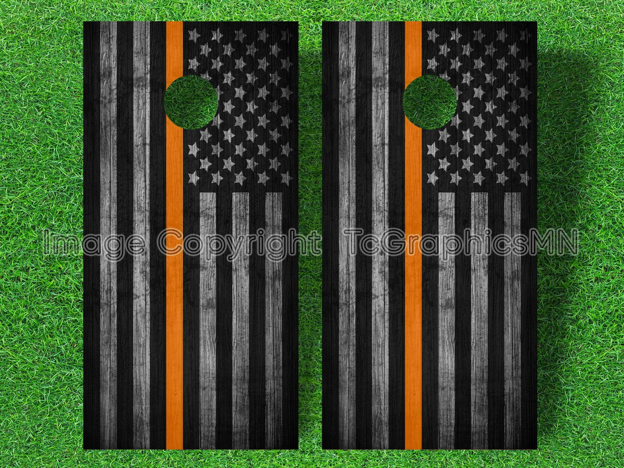 thin orange line US flag