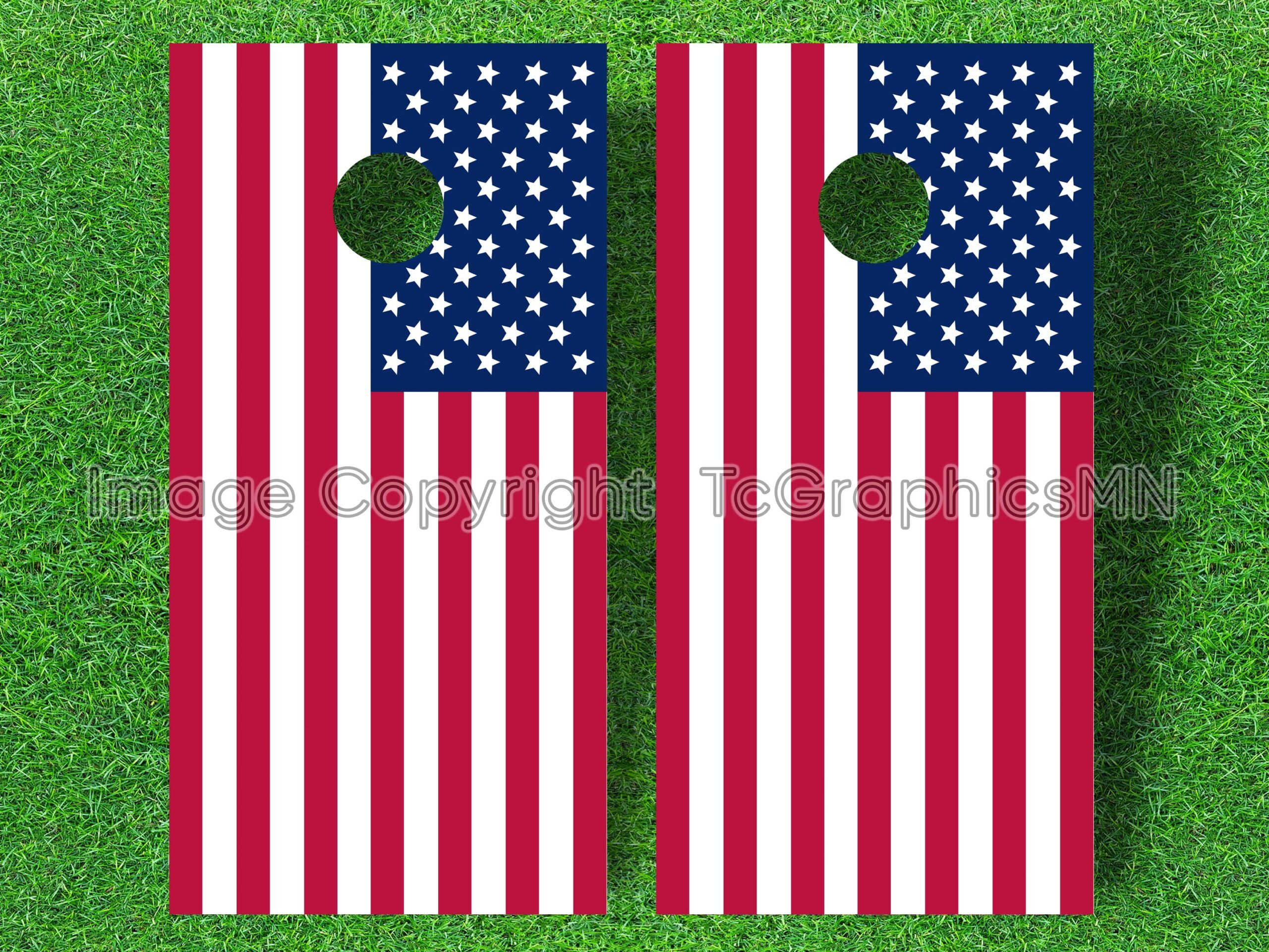 US Flag Cornhole Decal