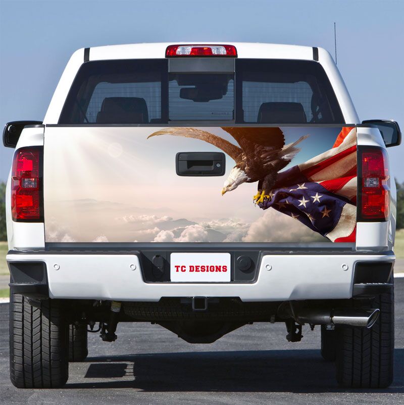 Patriotic US Flag with Eagle Decal