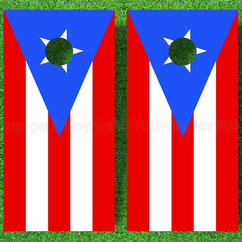 Puerto Rico Flag Cornhole Decal